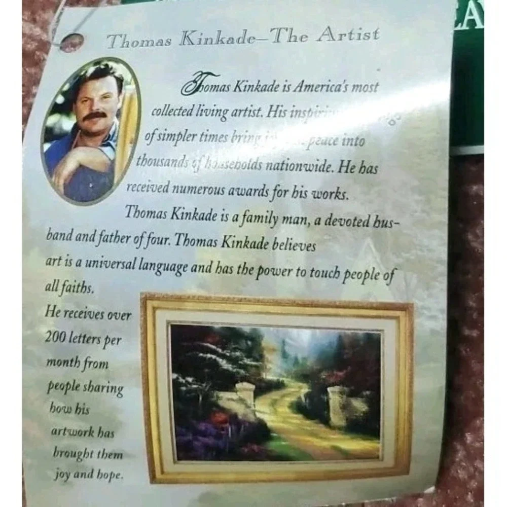 Thomas‎ Kinkade Decorative Wool Needlepoint Pillow Lighthouse Cabin Square 13x13